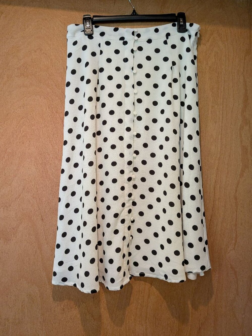 CeCe Black/White Polka Dot Midi Skirt - Sz 8